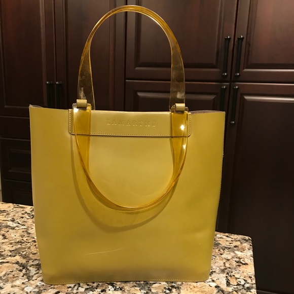 Lamarthe leather handbag with lucite handles - Picture 3 of 4